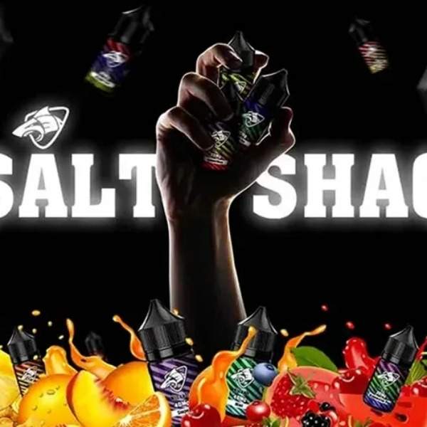 鯊克-SALT-SHAQ-品牌主圖 SALT SHAQ 鯊克尼煙油品牌主視覺,手握瓶身示意圖
